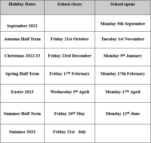 Term Dates - St Joseph's Catholic Primary School