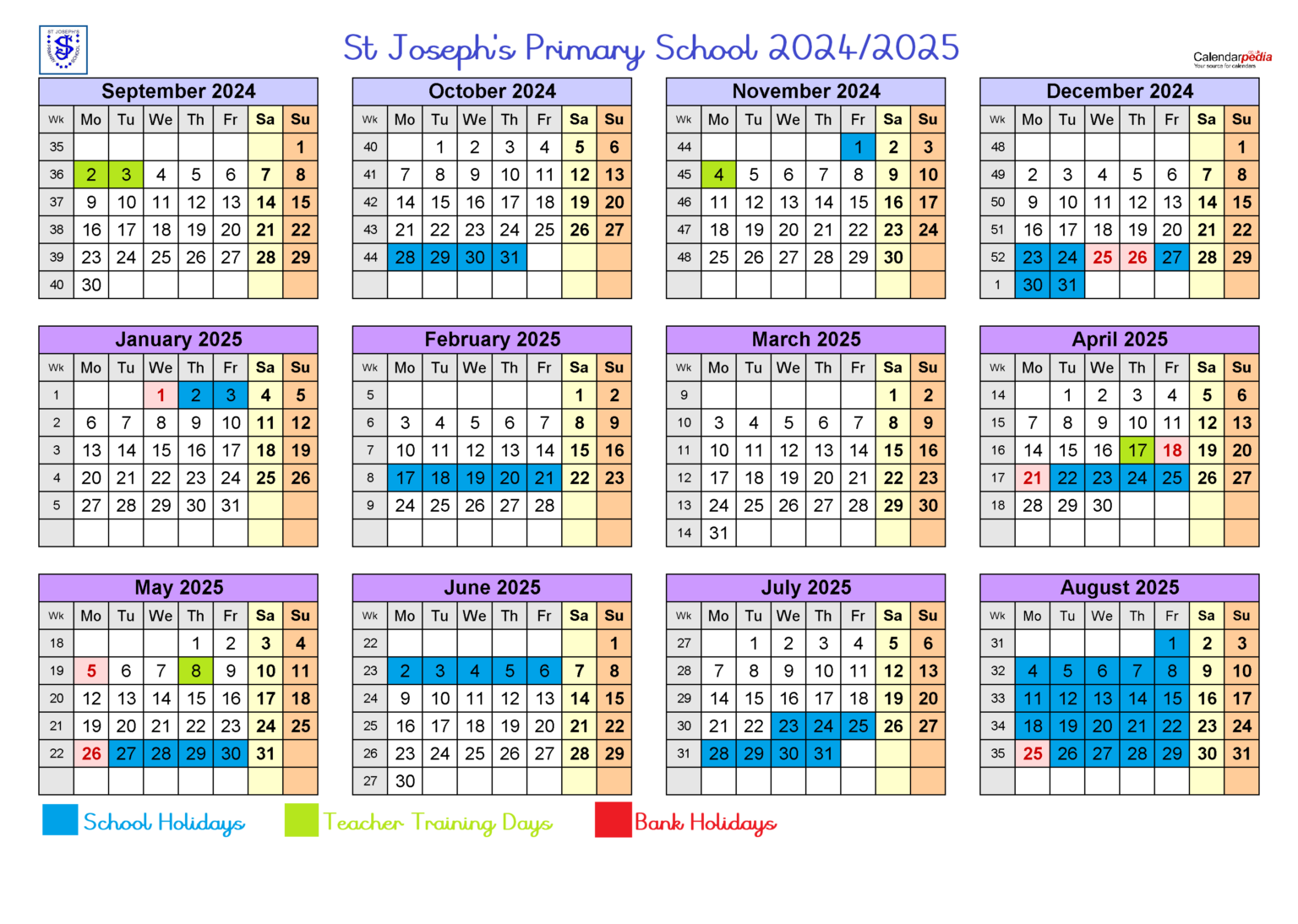 Term Dates - St Joseph's Catholic Primary School